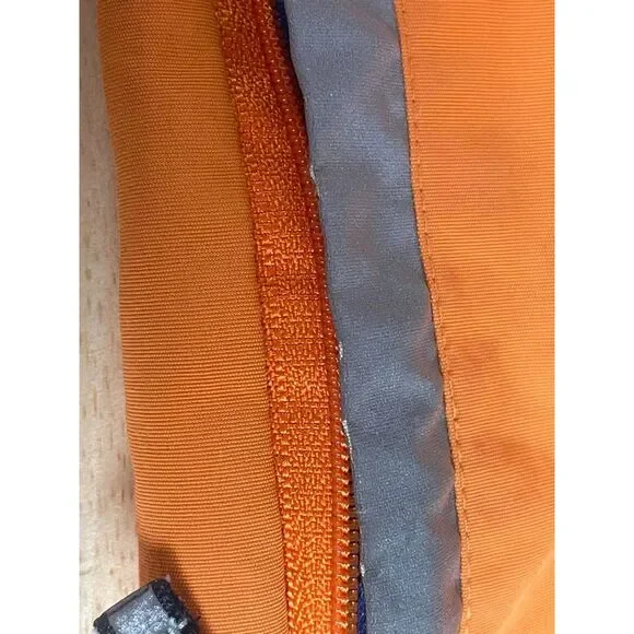 Land's End Men's Size XL Orange Rain Jacket 1/4 Zip Pullover Long Sleeve Pockets